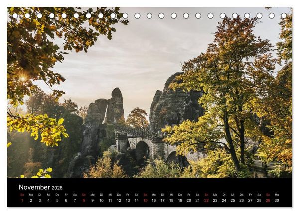 Produktbild: S&auml;chsische Schweiz (Tischkalender 2026 DIN A5 quer), CALVENDO Monatskalender