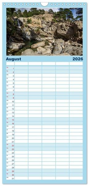 Produktbild: Familienplaner 2026 - Korsika Wild und Frei mit 5 Spalten (Wandkalender, 21 x 45 cm) CALVENDO