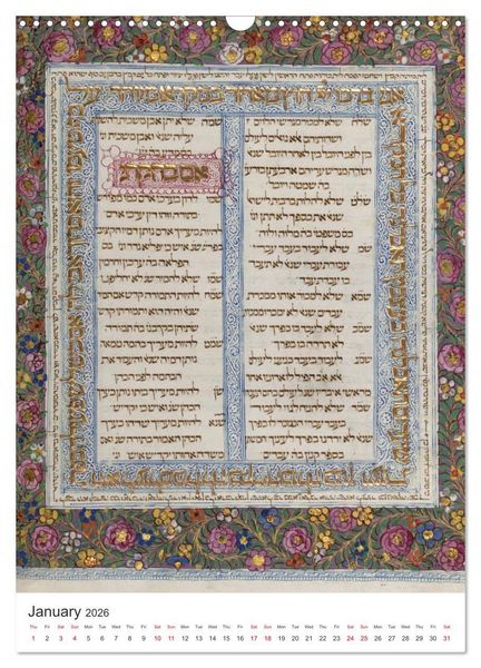 Produktbild: Hebrew Illuminations and Manuscripts (Wall Calendar 2026 DIN A3 portrait), CALVENDO 12 Month Wall Calendar