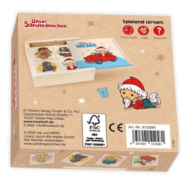 Produktbild: TR&Ouml;TSCH - Unser Sandm&auml;nnchen Memo aus Holz
