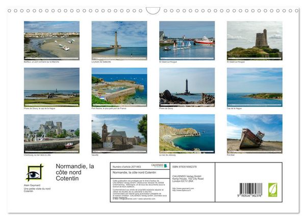Produktbild: Normandie, la c&ocirc;te nord Cotentin (Calendrier mural 2026 DIN A3 vertical), CALVENDO calendrier mensuel