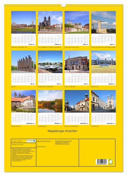 Produktbild: Magdeburger Ansichten (Wandkalender 2026 DIN A2 hoch), CALVENDO Monatskalender