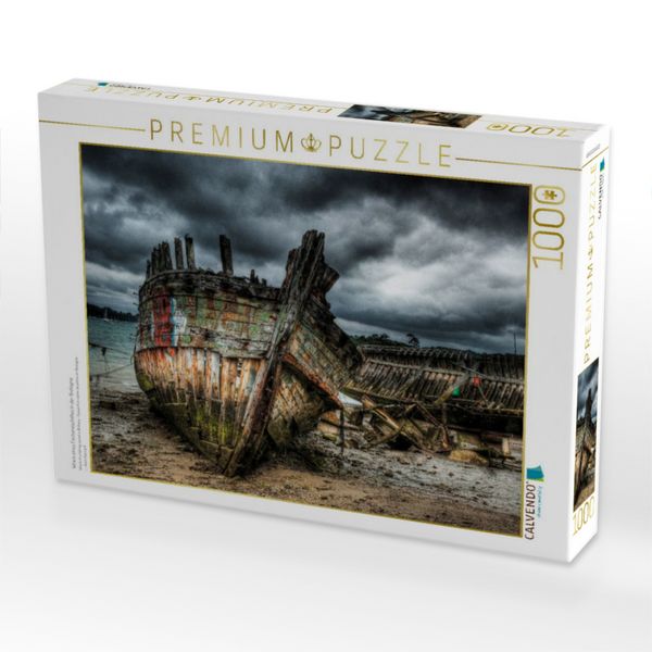 Produktbild: CALVENDO Puzzle Wrack eines Fischereischiffes in der Bretagne | 1000 Teile Lege-Gr&ouml;&szlig;e 64x48cm Foto-Puzzle f&uuml;r gl&uuml;ckliche Stunden
