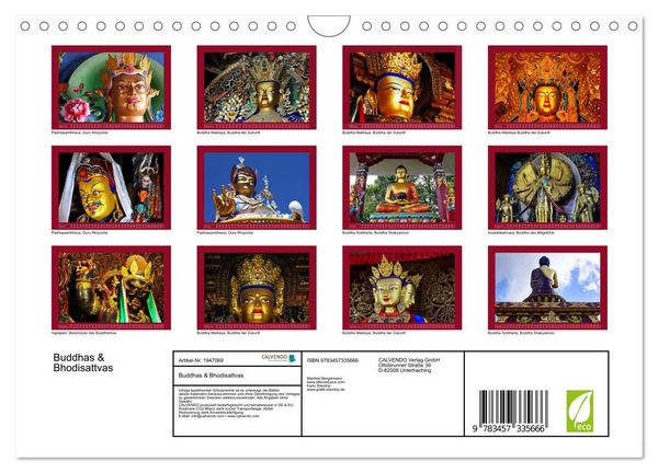 Produktbild: Buddhas & Bhodisattvas (Wandkalender 2026 DIN A4 quer), CALVENDO Monatskalender