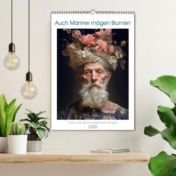 Produktbild: Auch M&auml;nner m&ouml;gen Blumen (Wandkalender 2026 DIN A2 hoch), CALVENDO Monatskalender