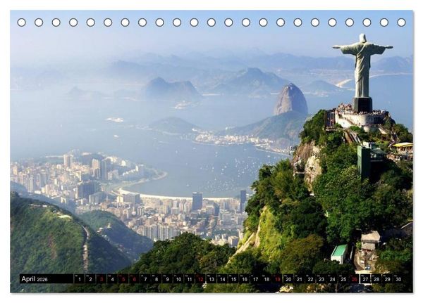 Produktbild: Brasilien. Sonne, Natur und Samba (Tischkalender 2026 DIN A5 quer), CALVENDO Monatskalender