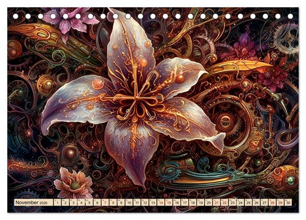 Produktbild: Floraler Steampunk (Tischkalender 2026 DIN A5 quer), CALVENDO Monatskalender