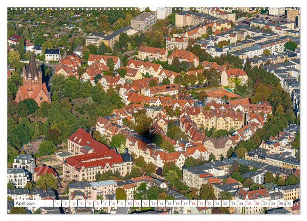 Produktbild: Halle an der Saale von oben (Wandkalender 2026 DIN A2 quer), CALVENDO Monatskalender