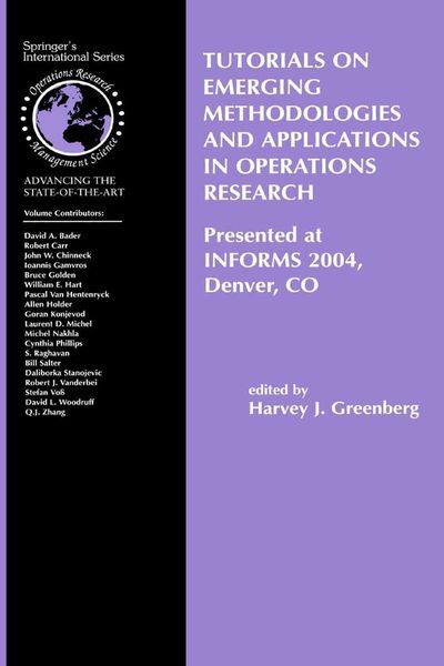 Produktbild: Tutorials on Emerging Methodologies and Applications in Operations Research
