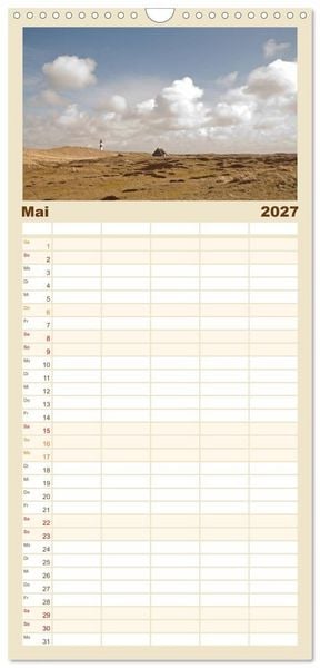 Produktbild: Familienplaner 2027 - Sylt-Momente mit 5 Spalten (Wandkalender, 21 x 45 cm) CALVENDO