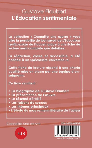 Produktbild: Fiche de lecture L'&Eacute;ducation sentimentale de Gustave Flaubert (Analyse litt&eacute;raire de r&eacute;f&eacute;rence et r&eacute;sum&eacute; complet)