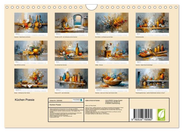 Produktbild: K&uuml;chen Poesie (Wandkalender 2027 DIN A4 quer), CALVENDO Monatskalender