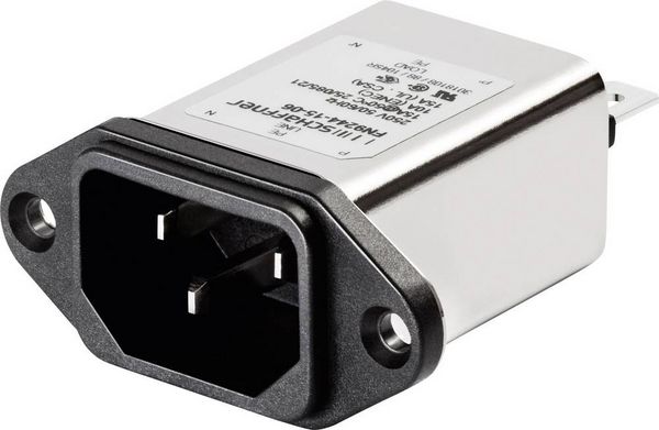Produktbild: Schaffner FN9244-1-06 FN9244-1-06 Netzfilter mit Kaltger&auml;tebuchse 250 V/AC 1 A (L x B) 48 mm x 22.5 mm 1 St.