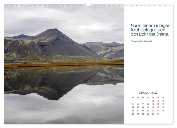 Produktbild: Insel der Elemente &ndash; Island in Bildern und Gedanken (hochwertiger Premium Wandkalender 2026 DIN A2 quer), Kunstdruck in Hochglanz