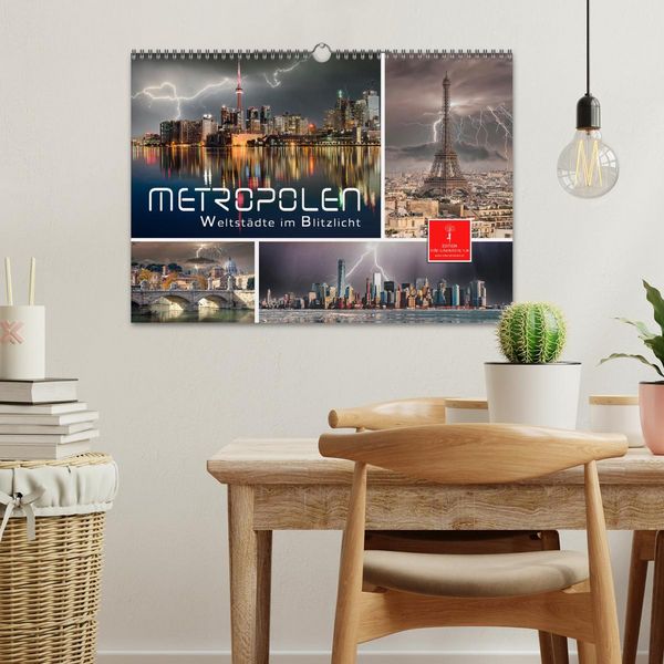Produktbild: Metropolen - Weltst&auml;dte im Blitzlicht (Wandkalender 2026 DIN A3 quer), CALVENDO Monatskalender