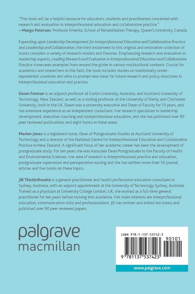 Produktbild: Leading Research and Evaluation in Interprofessional Education and Collaborative Practice