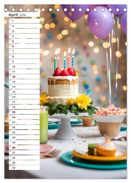 Produktbild: Festliche Momente - Ein Jahr mit KI Geburtstagen (Tischkalender 2026 DIN A5 hoch), CALVENDO Monatskalender