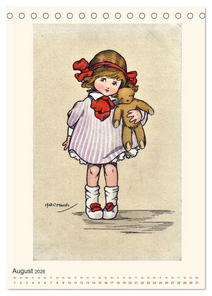 Produktbild: Erste Liebe - Teddyb&auml;ren auf alten Ansichtskarten (Tischkalender 2026 DIN A5 hoch), CALVENDO Monatskalender