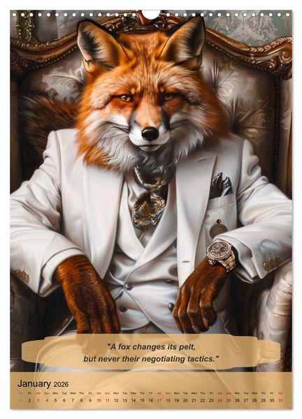 Produktbild: Funny manager wisdom from animals (Wall Calendar 2026 DIN A3 portrait), CALVENDO 12 Month Wall Calendar