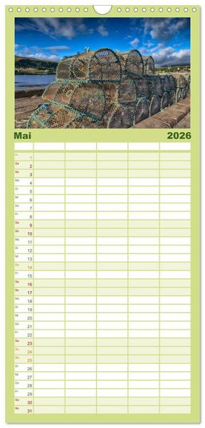 Produktbild: Familienplaner 2026 - Schottland im Licht mit 5 Spalten (Wandkalender, 21 x 45 cm) CALVENDO