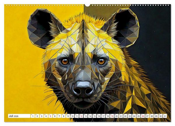 Produktbild: Low Poly Wildlife (Wandkalender 2026 DIN A2 quer), CALVENDO Monatskalender