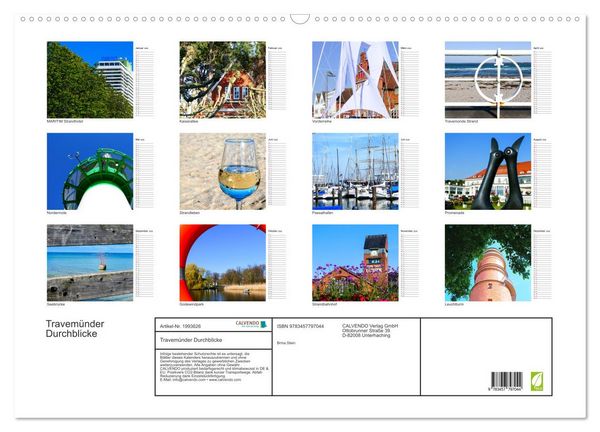 Produktbild: Travem&uuml;nder Durchblicke (Wandkalender 2026 DIN A2 quer), CALVENDO Monatskalender
