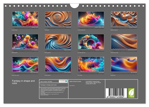 Produktbild: Fantasy in shape and color (Wall Calendar 2026 DIN A4 landscape), CALVENDO 12 Month Wall Calendar