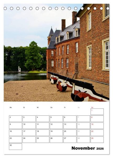 Produktbild: Eindrucksvolle Burgen, malerische Schl&ouml;sser im M&uuml;nsterland (Tischkalender 2026 DIN A5 hoch), CALVENDO Monatskalender