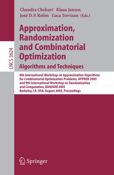 Produktbild: Approximation, Randomization and Combinatorial Optimization. Algorithms and Techniques