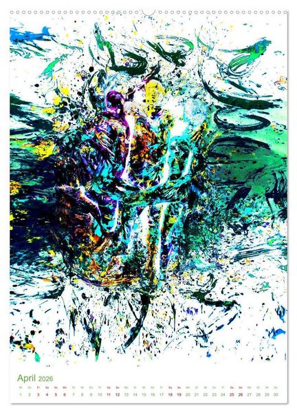 Produktbild: Farbakte - Action Paintings (Wandkalender 2026 DIN A2 hoch), CALVENDO Monatskalender