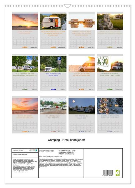 Produktbild: Camping - Hotel kann jeder! (Wandkalender 2026 DIN A2 hoch), CALVENDO Monatskalender