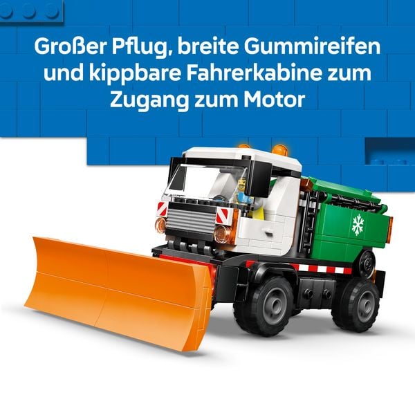 Produktbild: LEGO City 60490 Schneepflug, Spielzeug LKW mit Minifigur am Steuer