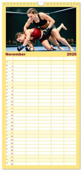 Produktbild: Familienplaner 2026 - MMA Mixed Martial Arts mit 5 Spalten (Wandkalender, 21 x 45 cm) CALVENDO