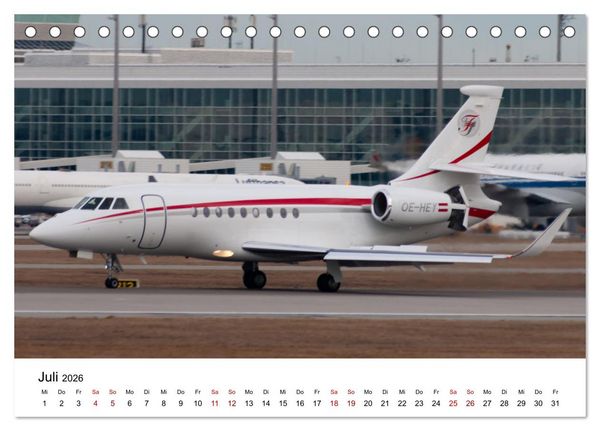 Produktbild: Die Welt der Privatjets (Tischkalender 2026 DIN A5 quer), CALVENDO Monatskalender
