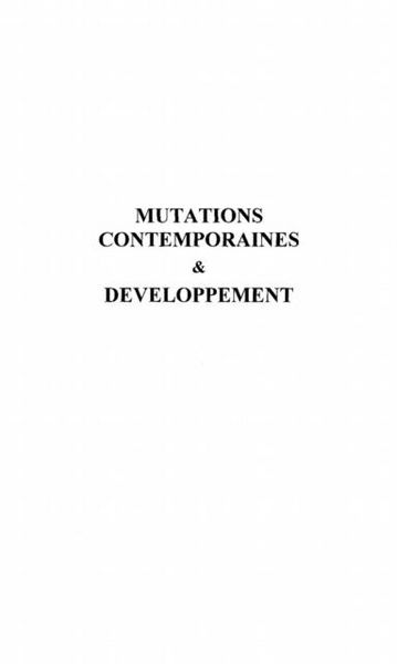 Produktbild: Mutations contemporaines et developpement