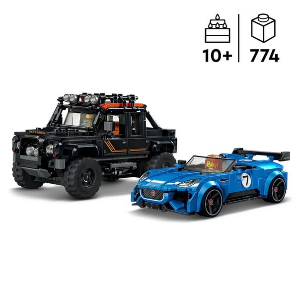 Produktbild: LEGO Speed Champions 77264 Jaguar Project 7 & Land Rover Defender, Spielzeugautos f&uuml;r Kinder