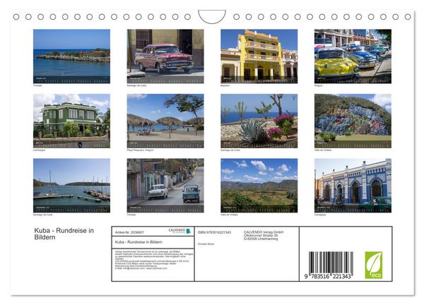 Produktbild: Kuba - Rundreise in Bildern (Wandkalender 2026 DIN A4 quer), CALVENDO Monatskalender