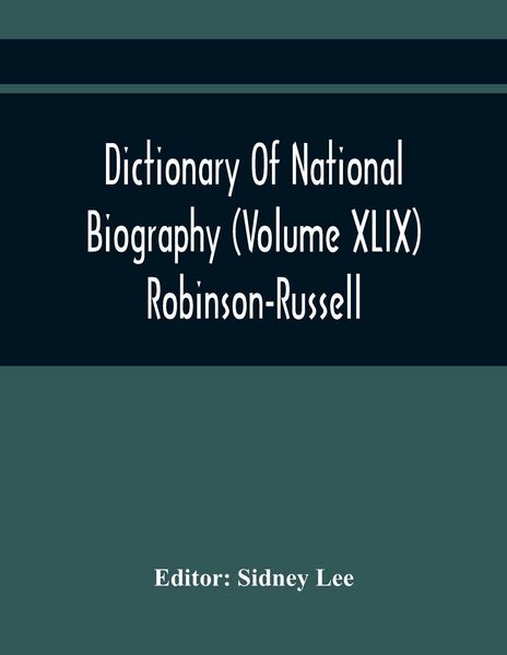 Produktbild: Dictionary Of National Biography (Volume Xlix) Robinson-Russell