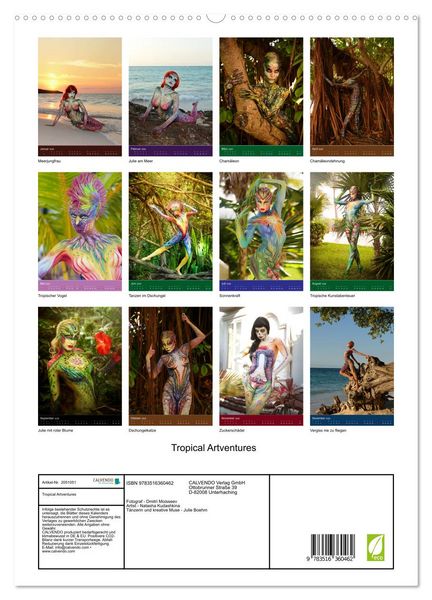 Produktbild: Tropical Artventures (Wandkalender 2026 DIN A2 hoch), CALVENDO Monatskalender