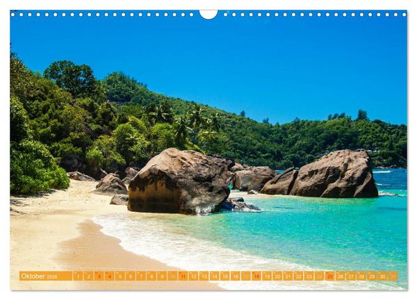 Produktbild: Seychellen - Die sch&ouml;nsten Str&auml;nde (Wandkalender 2026 DIN A3 quer), CALVENDO Monatskalender