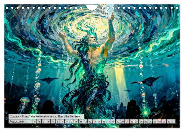 Produktbild: G&ouml;tter der Elemente - Griechische Mythologie Kunstkalender (Wandkalender 2027 DIN A4 quer), CALVENDO Monatskalender