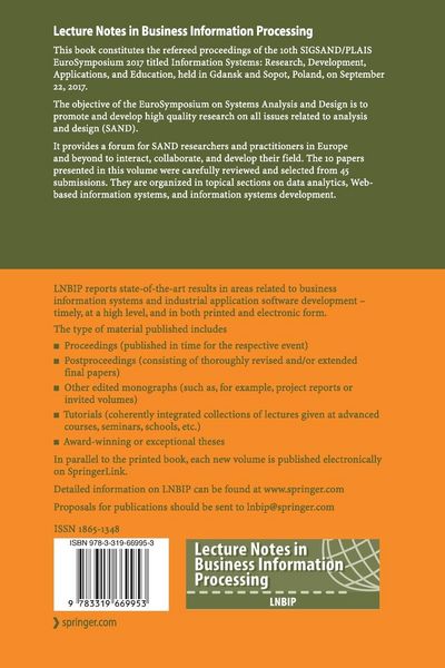Produktbild: Information Systems: Research, Development, Applications, Education