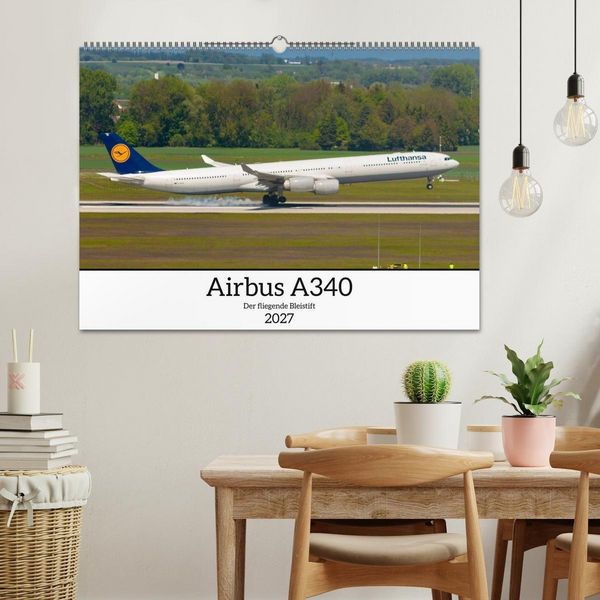 Produktbild: Airbus A340 Der fliegende Bleistift (Wandkalender 2027 DIN A2 quer), CALVENDO Monatskalender