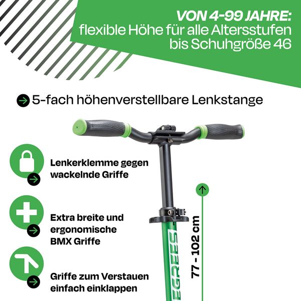 Produktbild: SIX DEGREES Alu Scooter 205 mm hellgr&Atilde;&frac14;n