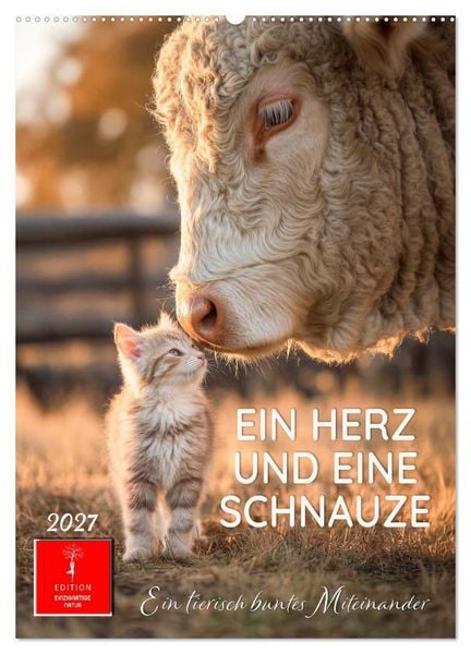 Produktbild: Ein Herz und eine Schnauze - Ein tierisch buntes Miteinander (Wandkalender 2027 DIN A2 hoch), CALVENDO Monatskalender