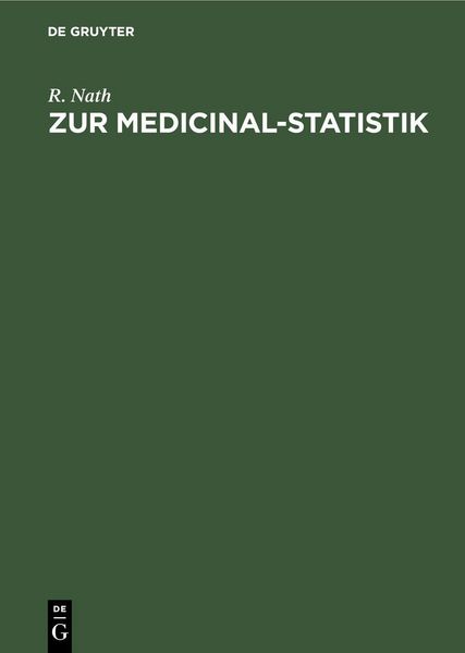 Produktbild: Zur Medicinal-Statistik