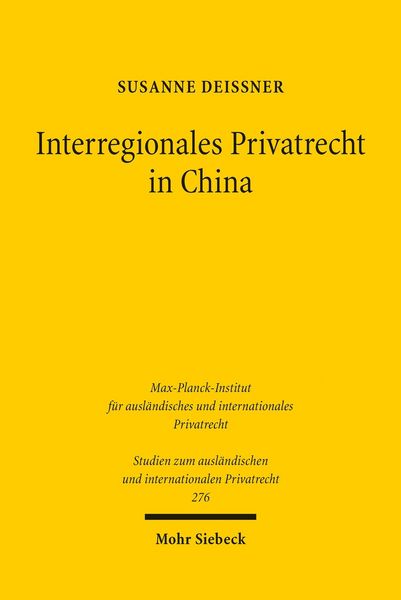 Produktbild: Interregionales Privatrecht in China