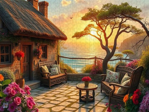 Produktbild: CALVENDO Puzzle Sonnenuntergang am Meer | 1000 Teile Lege-Gr&ouml;&szlig;e 64x48cm Foto-Puzzle f&uuml;r gl&uuml;ckliche Stunden