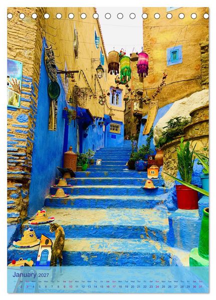 Produktbild: Chefchouen - The Blue City (Desk Calendar 2027 DIN A5 portrait), CALVENDO 12 Month DeskCalendar