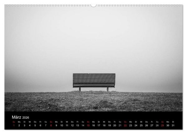 Produktbild: Monochrom 2026 (Wandkalender 2026 DIN A2 quer), CALVENDO Monatskalender